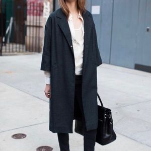 Emerson Fry Wool, Drop Shoulder Coat - Opera Black